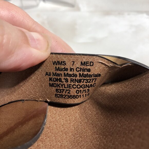 Mudd Kylie Cognac Y2K Style Wedge Brown Sandals Tan Straps Adjustable shoes Sz 7 - Picture 7 of 11